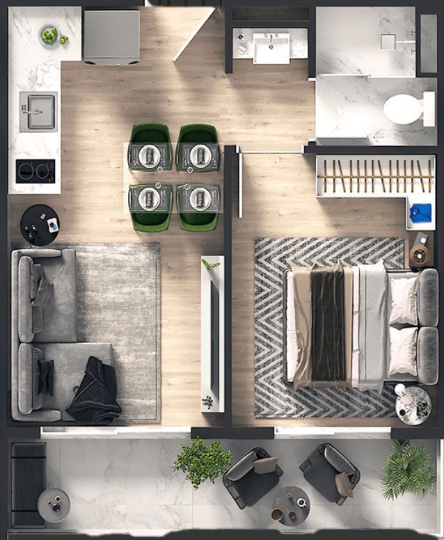 Apartamento à Venda em São Paulo-SP, na Vila Suzana: 1 Quarto, 1 Sala, 1 Banheiro, 1 Vaga de Garagem - 33m² de área.