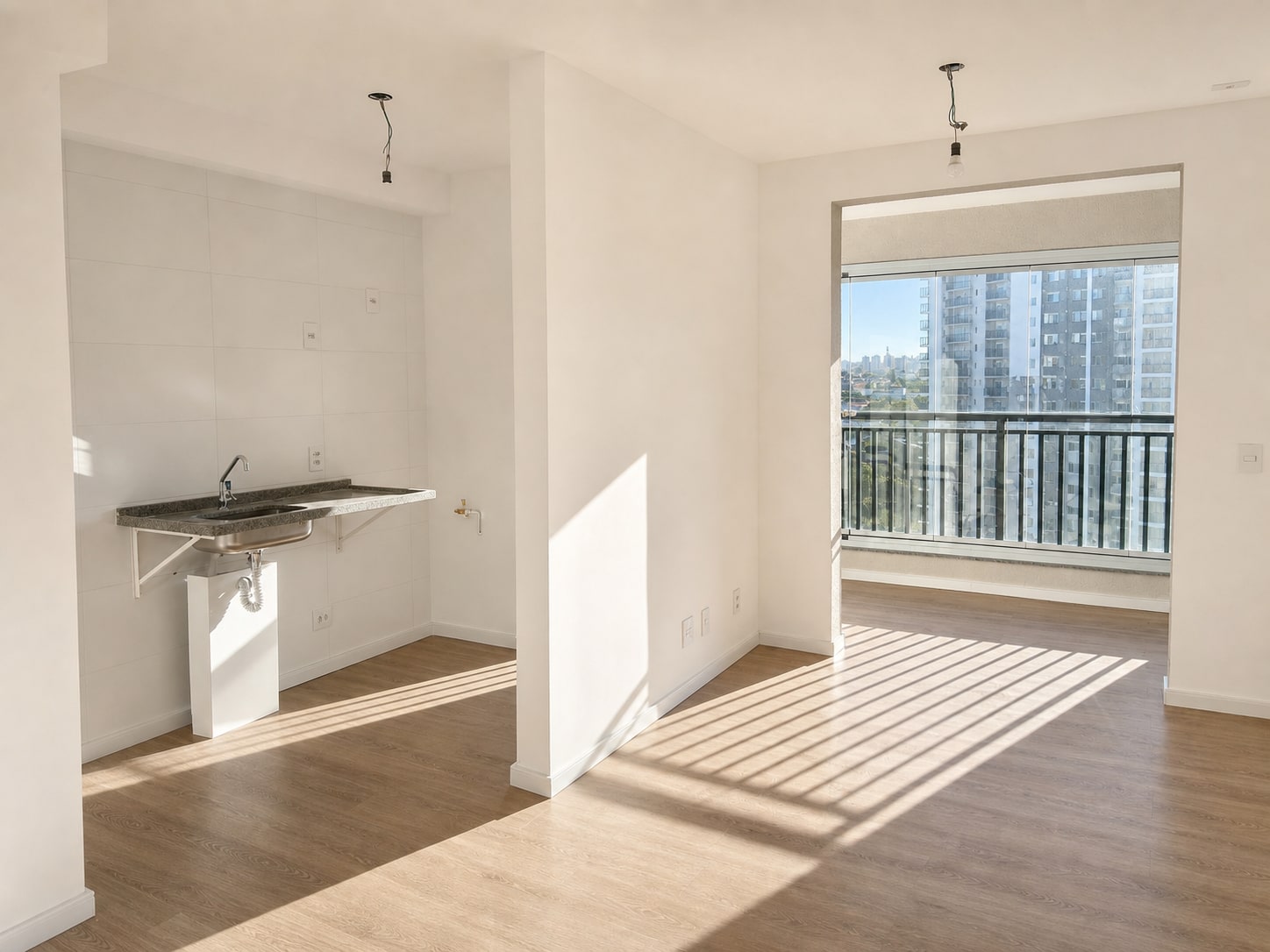 Apartamento com 38m², 1 quarto e uma vaga de garagem.