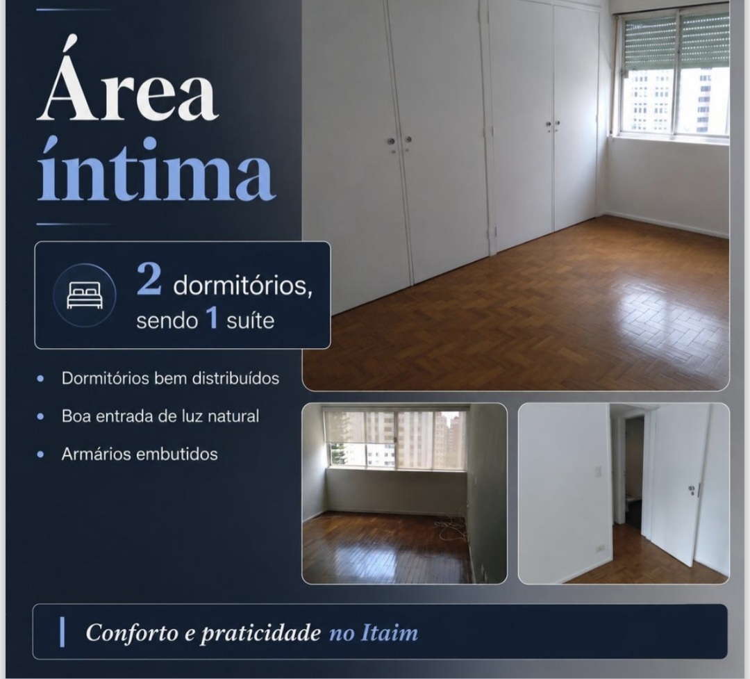 Apartamento com  94m², 2 quartos  2 suíte e 1 vaga.