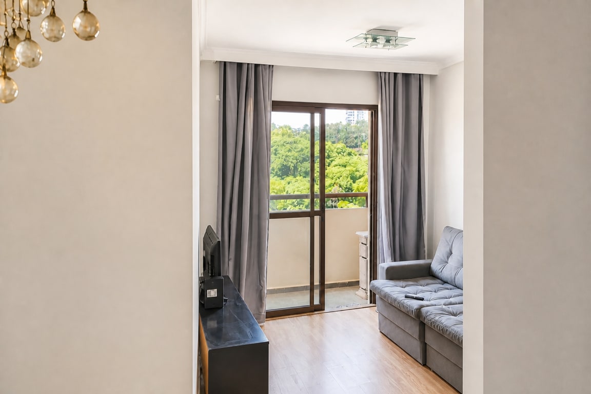 Apartamento com 62m², 3 quartos e uma vaga de garagem.