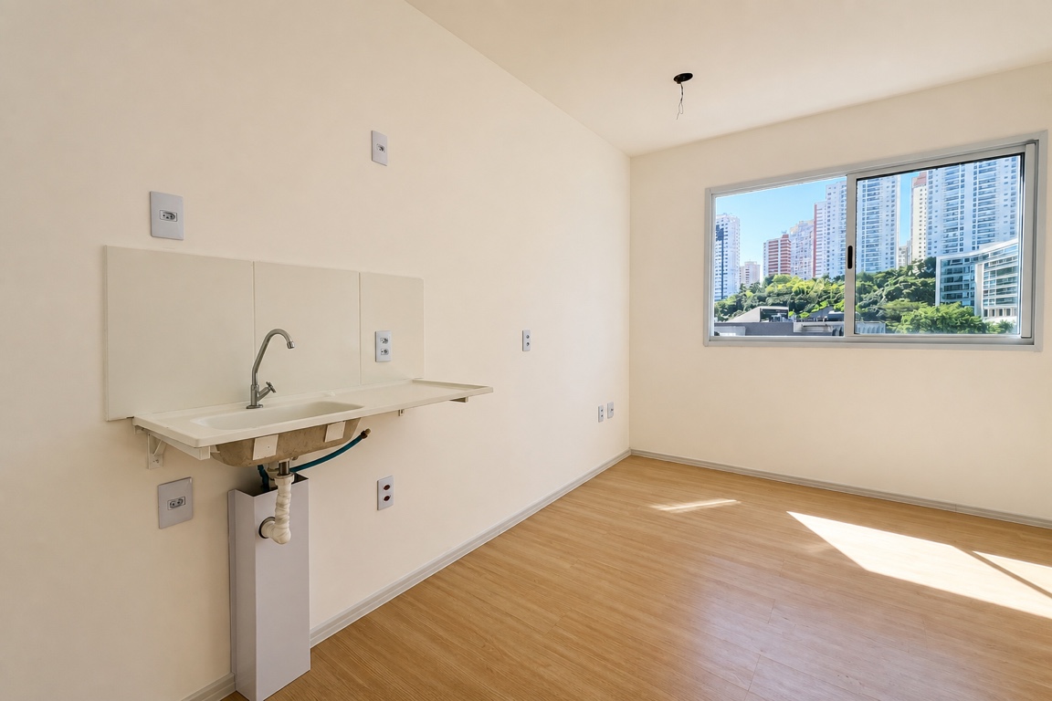 Apartamento com 1 quarto e sem vagas.