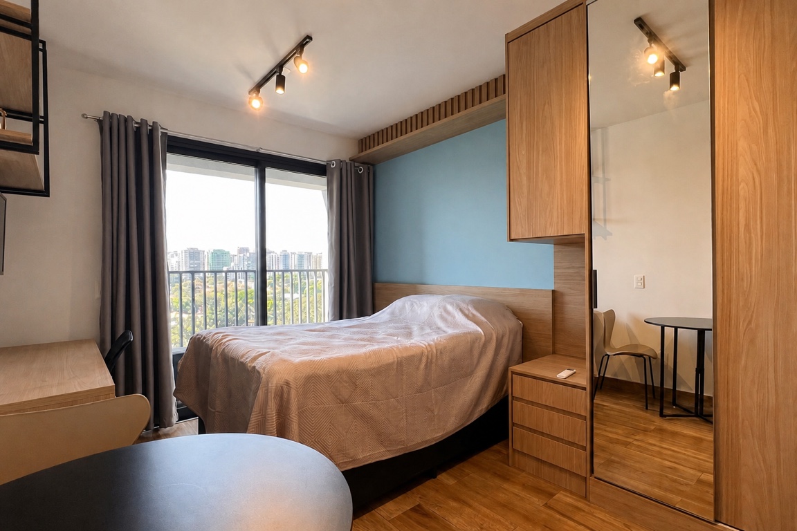 Apartamento com 25m², 1 quarto e sem vagas.
