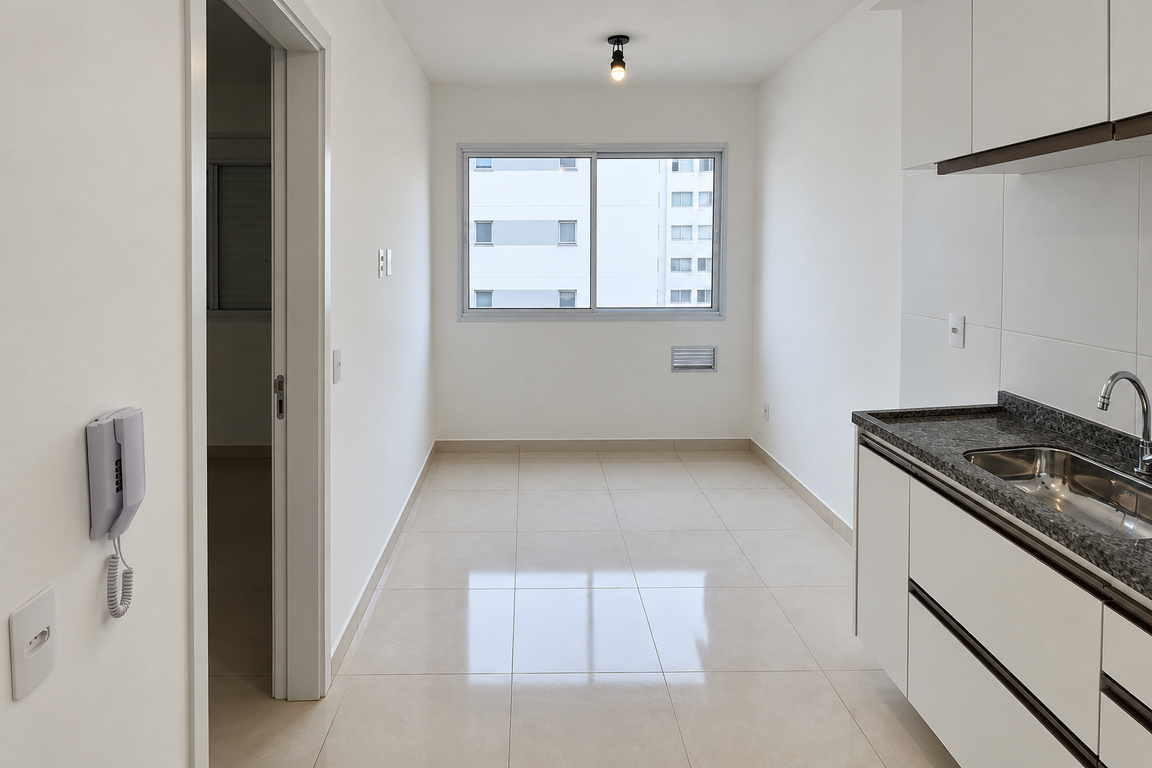 Apartamento com 26m², 1 quarto e sem vagas.