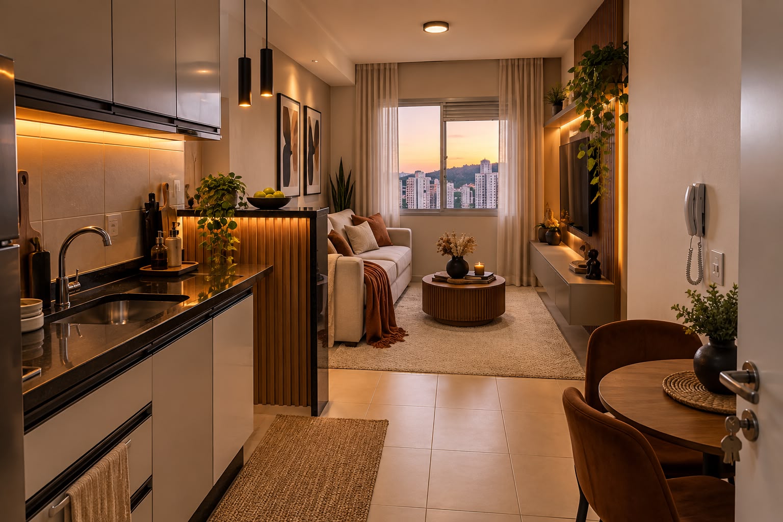 Apartamento com 26.8m², 1 quarto e sem vagas.