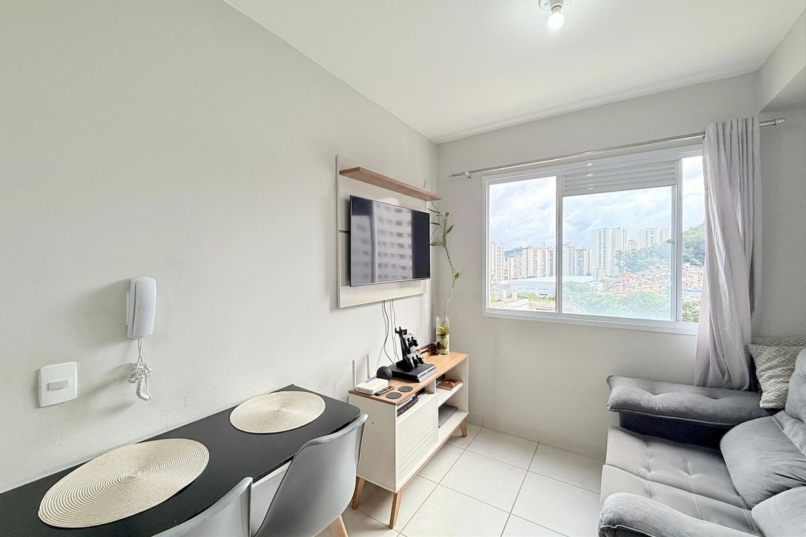Apartamento com 27m², 1 quarto e sem vagas.